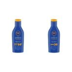 Nivea Sun Lotion For Oily Skin, Spf 50 With UVA & UVB Protection, Water Resistant Sunscreen For, 75Ml & Sun Lotion For Oily Skin, Spf 30, Water Resistant Sunscreen For, 75Ml, Pack Of 1 - Fast UK Delivery