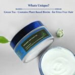 Blue Nectar Green Tea Hair Mask for Dry & Frizzy Hair | Plant Based Biotin Deep Conditioning Hair Mask for Damaged & Curly Hair, All Hair types (13 Herbs, 200 g) - Fast UK Delivery - Image 3