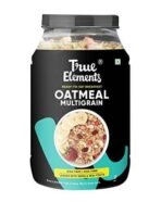 True Elements Multigrain Oatmeal 1kg - With Rolled Oats and 27% Millets (Jowar, Barley & Amaranth Puffs) | Overnight Oats | 100% Wholegrain Cereal | Oatmeal with chia, flax seeds & almonds | Freeze-dried fruits & Cranberries - Fast UK Delivery - Image 2