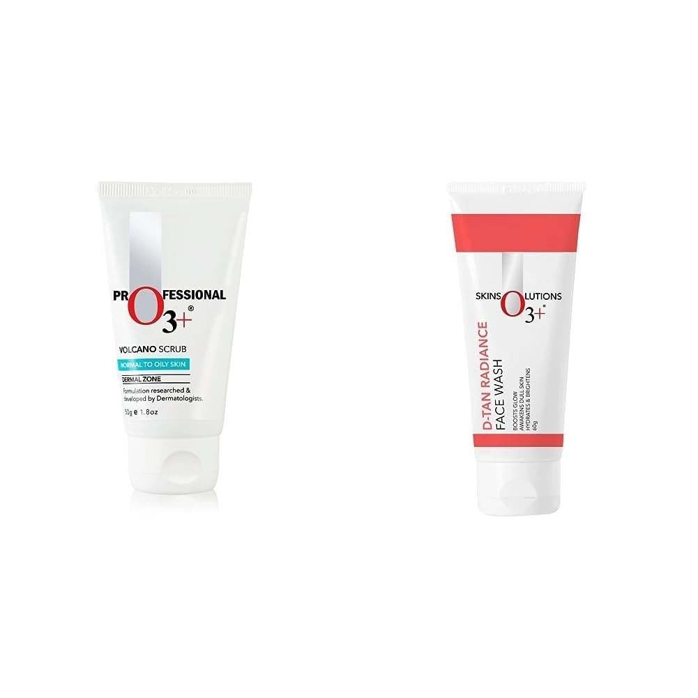 uk41brdKWp2WL-1-1.jpg O3+ Volcano Scrub (50G) & O3+ D-Tan Radiance Face Wash With Vitamin C Glowing Skin and Deep Cleanses and Unifies Skin Tone 60gm Combo - Fast UK Delivery - Image 1