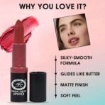FASHION COLOUR Fabulous Satin Matte | Long Stay Upto 6 Hrs | Waterproof | Smudge Proof and Lipstick for Women | Single Swipe Application | Matte Finish | 4g | Garnet - Fast UK Delivery - Image 4