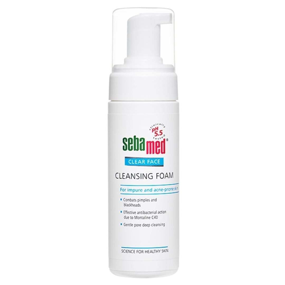 uk41cEoi03gAL-1-1.jpg Sebamed Clear Face Cleansing Foam| pH 5.5 | Combats pimples with Montaline C40 | Deep pore cleansing | Dermatologically & clinically tested | 150ml - Fast UK Delivery - Image 1