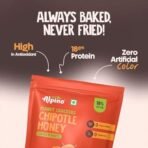 ALPINO Peanut Crackers Chipotle Honey 200g Made with Roasted Peanuts & Chipotle Honey Seasoning - 18g Protein, 0 Cholesterol, 0 Trans Fat, Healthy Snack Indian Spices Coated Peanuts - Fast UK Delivery - Image 5