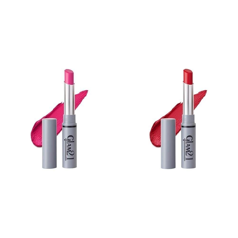 uk41ci5HrIIL-1.jpg Glam 21 Long Lasting Non-Transfer Lipstick|Creamy Matte Formula - 2.8gm|Wild Magenta-17 & Glam21 Long Lasting Non-Transfer Lipstick|Creamy Matte Formula - 2.8gm|Give Me Red-03 - Fast UK Delivery - Image 1