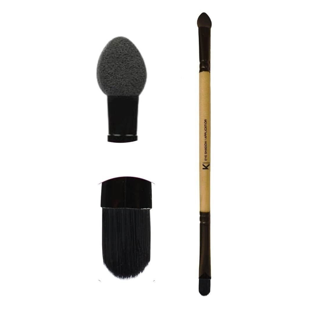 uk41dEzAaKnfL-1-1.jpg KINDED Eye Shadow Applicator and Shadow Double Sided 2 in 1 Brow Bone Makeup Brush for Eyes Professional Series with Smooth Soft Synthetic Bristles Anti Rust Aluminium Ferrule Wooden Handle Grip - Fast UK Delivery - Image 1