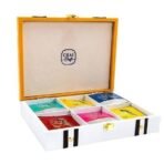 Chai Craft Boxful of Joy | Wooden Gifting Box Herbal Infusion Green Tea, 6 flavors in 1 Box (30 Tea Bags) - Fast UK Delivery