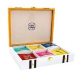Chai Craft Boxful of Joy | Wooden Gifting Box Herbal Infusion Green Tea, 6 flavors in 1 Box (30 Tea Bags) - Fast UK Delivery