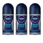 Nivea Fresh Active Deodorant Roll On for Men, 50ml, (Pack of 3) - Fast UK Delivery - Image 2