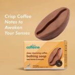 mCaffeine Deep Cleansing Bath Soap with Vitamin E and Coffee Oil | Energizes, Tones and Softens Skin | Bathing Soap in Signature Coffee Shape with Refreshing Aroma | Natural & 100% Vegan - Fast UK Delivery - Image 6