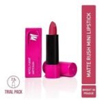 MyGlamm Matte Rush Mini Lipstick - Bright In Prague (Fuchsia Pink Shade) | Moisturising, High Colour Payoff, Long Lasting Bullet Lipstick|2.5g - Fast UK Delivery - Image 3