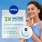 NIVEA Soft Light Moisturizer, 300 ml, for Face, Hand & Body, Non-Greasy Cream with Vitamin E & Jojoba Oil for Instant Hydration - Fast UK Delivery - Image 4