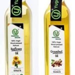 Yugmantra Organic Foods Wood Pressed Natural Wood Pressed Organic Sunflower & Groundnut oil Peanut Oil Cooking Oil-500 Ml x 2 - Fast UK Delivery