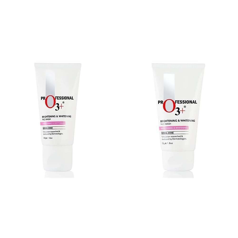 uk41e2uO-O6sL-1-1.jpg O3+ Brightening & Whitening Face Wash with Cucumber and Aloe Vera Extracts (100ml) & O3+ Brightening and Whitening Face Wash, 50g Combo - Fast UK Delivery - Image 1