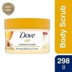 Dove Exfoliating Body Polish Scrub for Dry Skin with Crushed Almond and Mango Butter, Gently Exfoliates and Moisturizes to Reveal Instantly Soft, Smooth & Healthy Skin, Naturally Derived Ingredients, Sulfate-Free, Fruity Scent, 298g - Fast UK Delivery - Image 3