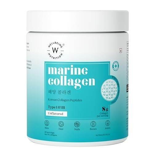 uk41eJIF9bg3L-1.jpg Wellbeing Nutrition Pure Korean Marine Collagen Supplements for Women & Men, 200g | Hydrolyzed Collagen Powder and Amino Acids | Supports Healthy Skin, Hair, Nails, Bone & Joint | Unflavored - Image 1