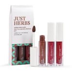 Just Herbs Ayurvedic Liquid Lipstick Kit Set of 3 with Long Lasting, Hydrating & Lightweight Lip Colour, Full Size - Paraben & Silicon Free - 6 ml (Day+ Office Look) - Fast UK Delivery - Image 2