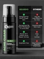 Beardo Acne Clear Foam Face Wash, 100ml | 3-in-1 Face Wash for Acne and Pimples | Anti Acne Face Wash for Men | 2% Salicylic Acid for Acne Prone Skin - Fast UK Delivery - Image 6