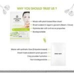 Ayouthveda Anti Acne Face Serum Sheet Mask |Makes skin Soft & Shiny | With the Goodness of Aloe Vera, Neem, Clove & Berberis | Daily Glow Sheet Mask For Hydrated Skin (Pack Of 3-20g each) - Fast UK Delivery - Image 5