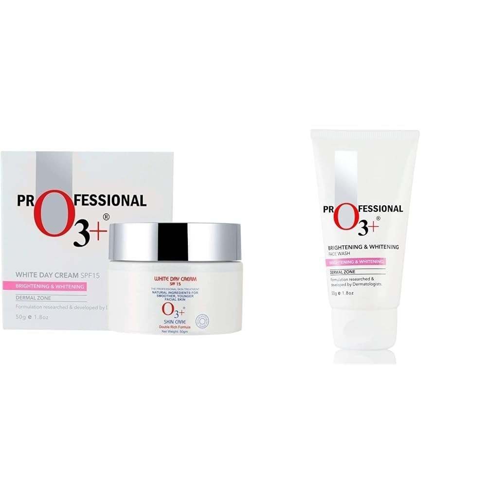 uk41fYrJfZ6aL-1-1.jpg O3+ SPF 15 Day Cream Sun Protection Formula for Normal to Dry & O3+ Brightening and Whitening Face Wash Combo - Fast UK Delivery - Image 1