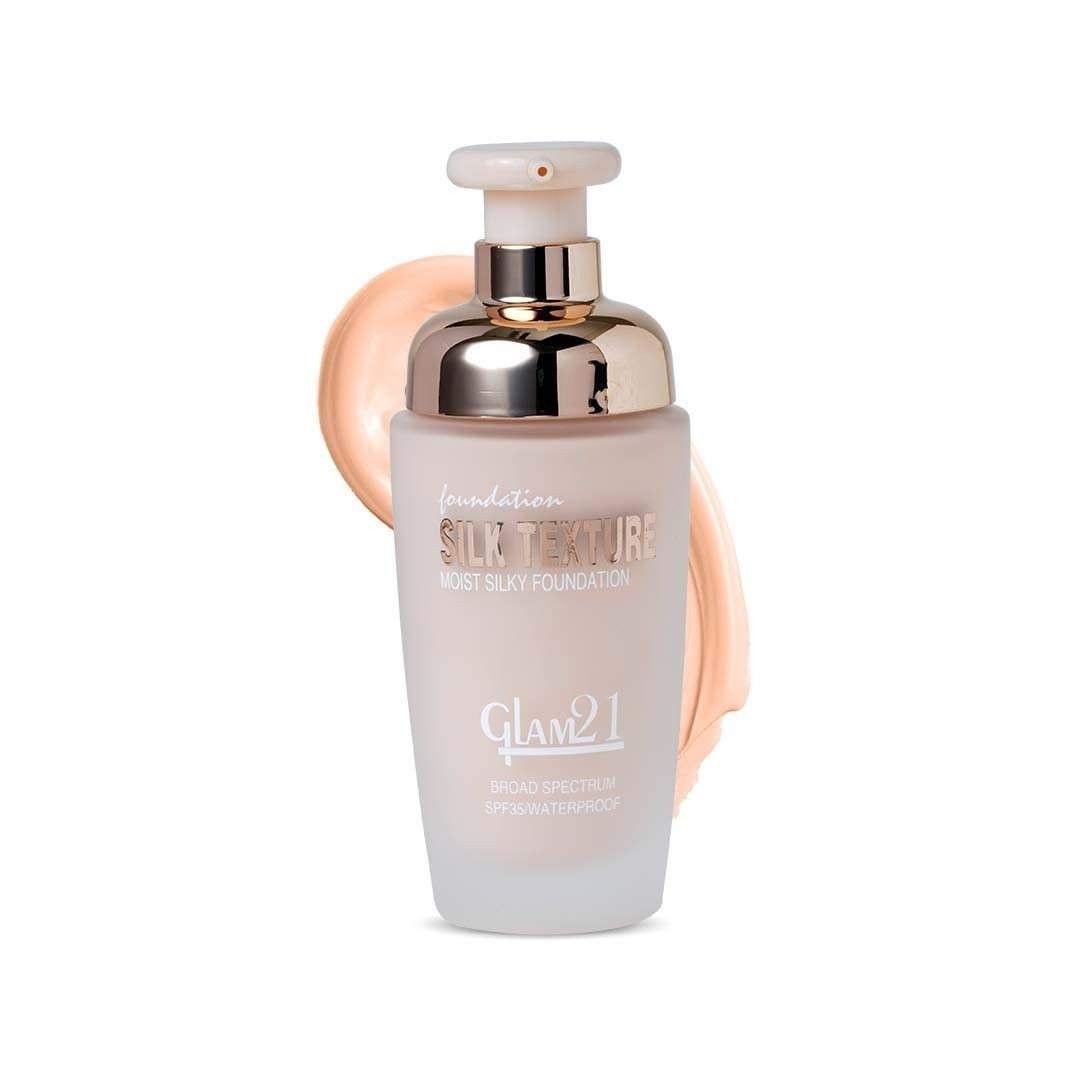 uk41g3gH4hihL-1-1.jpg Glam 21 Silk Foundation-Lightweight Hydrating Oil-free Satin Formula for Long-lasting Makeup | Balance Skin pH Level | SPF35 UV Protection | Suitable for All Skin Type| 50gm, 05 - Fast UK Delivery - Image 1