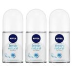 Nivea Unisex Fresh Natural Roll On, 50Ml (Pack Of 3) - Fast UK Delivery - Image 2
