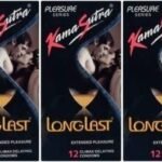 KamaSutra LongLast Condoms for Men | Climax Delaying Condoms with Dotted Texture | Made with Natural Rubber Latex | Lubricated Condoms | Pleasure Series | Pack of 3-12 Premium Condoms Each - Fast UK Delivery