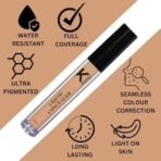KINDED Liquid Concealer Full Coverage Colour Corrector Contour Waterproof HD Pro Master Series for Dry & Oily Skin Dark Circles & Spots (Creamy Matte, Peachy Orange & Biscuit Beige Combo, 6 ml each) - Fast UK Delivery - Image 5