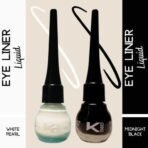KINDED Eye Liner Liquid Waterproof Smudgeproof Longlasting Insta Bold Look Intense Colour Pigments Quick Drying Eyeliner Combo (5 ml each, Matte Finish, Midnight Black & White Pearl) - Fast UK Delivery - Image 4
