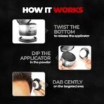 Beardo Blackout Hair Powder 4g - Black | Root Touch Up for Grey Hair | Instantly Covers Grey Roots, Beard Patches & Bald Spots | Thick Black Fiber Hairline Powder | Highly Pigmented, Long-Lasting & Matte Finish | Super-Fine Cover-up - Fast UK Delivery - Image 5
