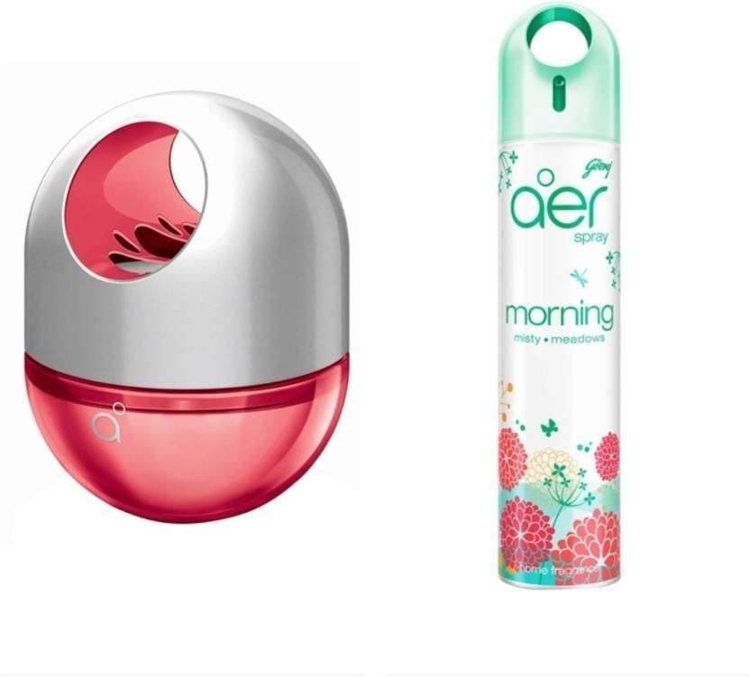uk41hORdXGIvL-1-1.jpg Godrej Aer Twist Petal Crush Pink & Spray Morning Misty Meadows Air Freshener Diffuser, Spray (2 x 157.5 ml) - Fast UK Delivery - Image 1