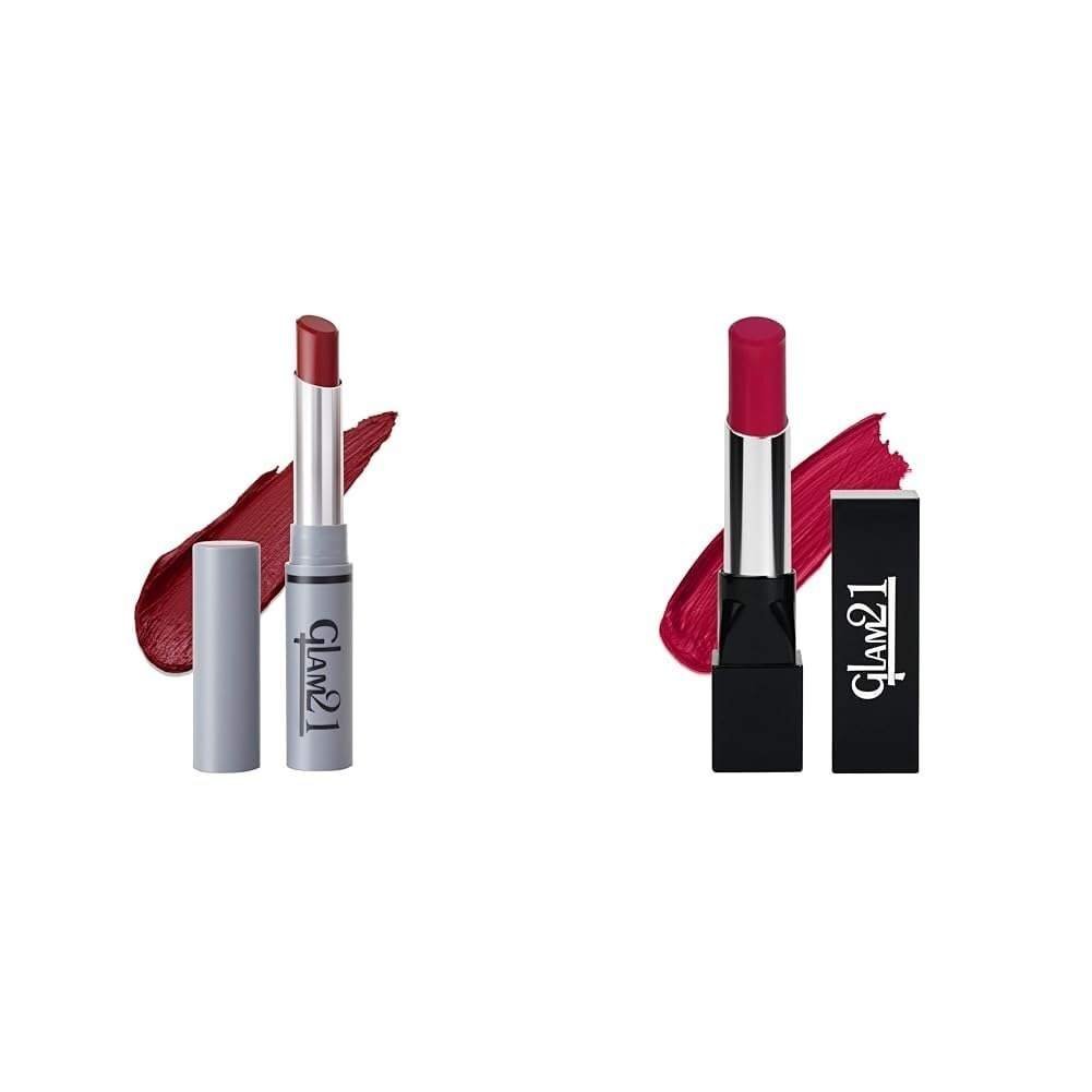uk41hOnNIkGcL-1-1.jpg Glam 21 Glam21 Long Lasting Non-Transfer Lipstick|Creamy Matte Formula - 2.8gm|Light Maroon-05 & Ultra Velvet Lipstick | Long-lasting stay on lips | Lovely matte finish | 2.5gm | Red Wine-8 - Fast UK Delivery - Image 1