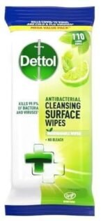 Dettol Surface Wipes 110's Wipes Lime & Mint - Fast UK Delivery - Image 2