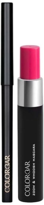 Colorbar Zoom & Whoosh Mascara Black Sin 001 & Intensely Rich Kajal Combo - Fast UK Delivery
