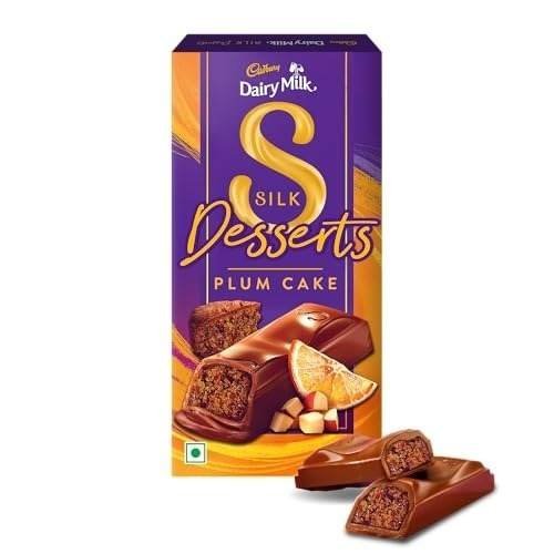 uk41i3oN-kzL-1.jpg Cadbury Dairy Milk Silk Desserts Plum Cake Chocolate Bar, 70 Grams - Fast UK Delivery - Image 1