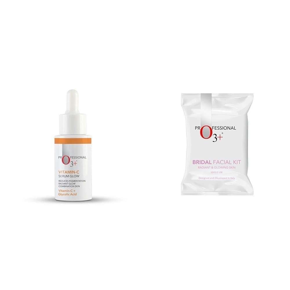 uk41i84ByH2bL-1-1.jpg O3+ Vitamin C Serum Glow- Face & Neck Serum- Combination Skin-30ml & O3+ Bridal Facial Kit for Radiant & Glowing Skin - Suitable for All Skin Types (120g Combo - Fast UK Delivery - Image 1