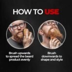 Beardo Boar Bristle Beard Brush|Fine 100% Boar Bristles for Effortless Beard Styling|Detangle and Tame frizzy unruly beard|Compact Travel friendly Ergonomic design|Wooden frame|Firm but Soft Bristles|Use with Beard Oil/Wax/Balm/Cream - Fast UK Delivery - Image 5