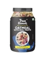 True Elements Whole Oatmeal 1kg | Overnight Oats | Breakfast Food | Healthy Diet | Oatmeal for breakfast | Oats with Chia Seeds, dryfruits and nuts | No added refined sugar | 68% Rolled Oats, Chikoo, Banana, Fig, Strawberry, Apple | 9.8g Protein - Fast UK Delivery - Image 2