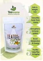 Tea Aroma Teatox Ayurveda - |14 Ayurveda Herbs & Barks| Weight management |Detox| Immunity Booster| Garcinia Cambogia| Triphlaa| Punarnava|Guggul|Papaya Leaves| Organic|100g|Loose leaves - Fast UK Delivery - Image 6