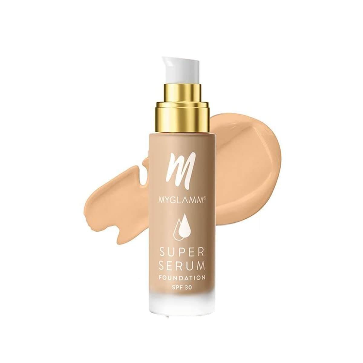 uk41iUTWW3DRL-1-1.jpg MyGlamm Super Serum Foundation - 202W Sunny, Light Coverage, Matte Finish For All Skin | Liquid Foundation With Hyaluronic Acid | 8 Hr+ Long Lasting & Hydrating Foundation With Spf 30-33 Gm - Fast UK Delivery - Image 1