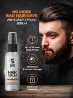Beardo Hair Serum (50 ml x 2) | Serum for men | Serum for hair smoothing | Argan Oil & Almond Oil | Adds Shine | Daily use| For All Hair Types | Frizz free hair - Fast UK Delivery - Image 4