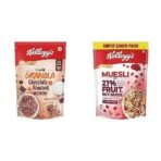 Kellogg's Crunchy Granola Chocolate & Almonds, Multigrain Flakes, 450g And Muesli 21% Fruit and Nut, High in Iron, Source of Fibre, Naturally Cholesterol Free, 750g Pack both are Breakfast Cereal - Fast UK Delivery - Image 2