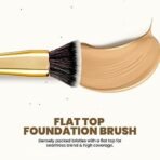 MARS Artist's Arsenal Professional Foundation Flat make up Brush | Feather Soft Touch | Precise Synthetic Bristle | Luxe Packaging flat straight makeup brush (Golden) - Fast UK Delivery - Image 3