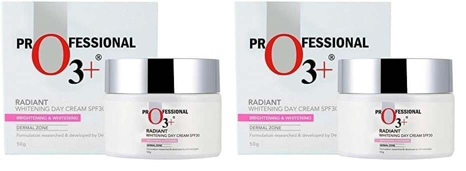 uk41jXDA4rK6L-1-1.jpg O3+ Radiant Day Cream SPF 30 | For Glowing, Even Skin Tone | Moisturises & Protects All Skin Types 50g (Pack of 2) - Fast UK Delivery - Image 1