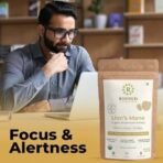 Rooted Actives Lions Mane mushroom Extract (60 g) | Memory, Focus, Brain Powder & Nerve Health. USDA Organic, 38% Beta Glucans - Fast UK Delivery - Image 4