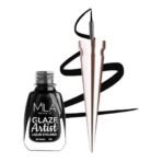 Mila Beaute Glaze Artist Liquid Eyeliner | Water Proof & Smudge-Proof | Rich Glossy Finish with Intense Shine | Intense Pigment I Easy Glide Applicator | 6Ml Shade - Infinite Black - Fast UK Delivery