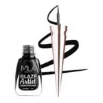 Mila Beaute Glaze Artist Liquid Eyeliner | Water Proof & Smudge-Proof | Rich Glossy Finish with Intense Shine | Intense Pigment I Easy Glide Applicator | 6Ml Shade - Infinite Black - Fast UK Delivery