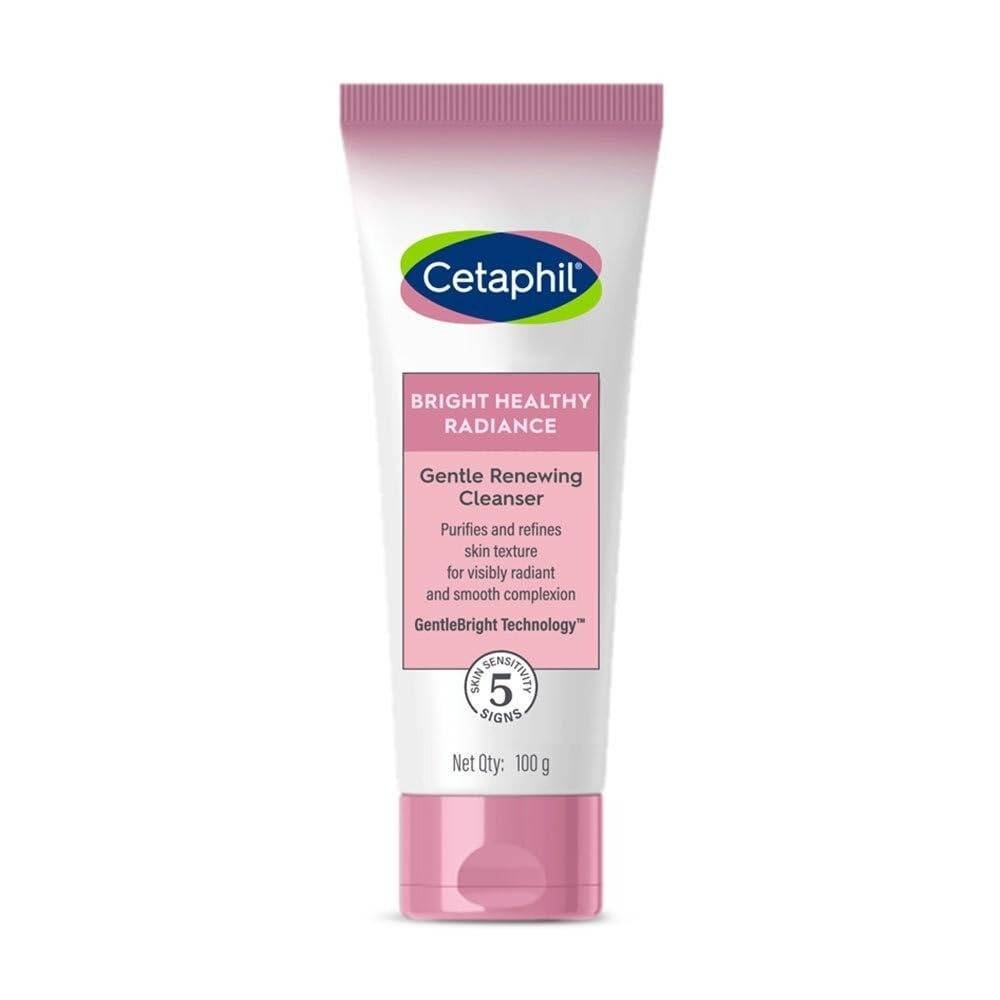 uk41jtfmKc2WL-1-1.jpg Cetaphil Bright Healthy Radiance Gentle Renewing Cleanser|100G|Gentlebright Technology With Vitamin E-Releasing Jojoba Beads|For All Skin Types|Fragrance Free,1 Count - Fast UK Delivery - Image 1