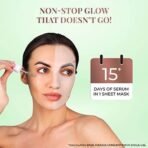 Just Herbs Sheet Mask Glowing Skin Serum Masks, 20g (Green Tea, Mint, Cucumber) - Fast UK Delivery - Image 6