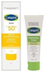 Cetaphil Moisturising Cream for Face & Body, Dry to Normal skin, 80 gm Combination Skin Sun Spf 50 Sunscreen, Very High Protection Light Gel, Water Resistant, Vitamin E, 50 Ml, Pack Of 1 - Fast UK Delivery - Image 2