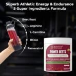 Rooted Actives Power Beets (250 g) - Organic Beet root powder with L arginine, L Carnitine, BCAA, Reservatrol & Stevia | Heart, Endurance, Nitric oxide booster| Beets Powder Supplement & Pre Workout - Fast UK Delivery - Image 5